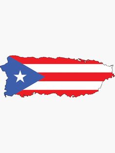 the state of puerto is shown in red, white and blue with an american flag on it