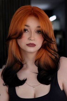 Red hair with black tips by artistic.aestheticss on Instagram Red White And Black Hair, Best Hair Colors For Blue Eyes, Red Hair With Black Tips, Hair With Black Tips, Red Hair With Silver Highlights, Black Hair Red Tips, Red Hair With Black, Orange And Black Hair, Red Hair Streaks