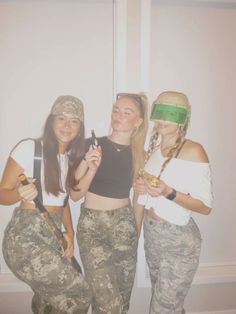 group costume ideas, army friend group, three person halloween costume, halloweekend idea, girls army costume, camo costume Army People Halloween Costume, Army Girl Costume, Army Girls Halloween Costume, Army Girl Halloween, Army Girl Halloween Costume, Camo Costume, Army Girl Costumes, Military Halloween Costumes