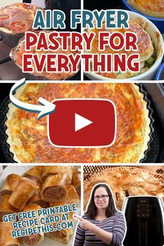 Air Fryer Pastry For Everything Air Fryer Pie Crust, Air Fryer Pastry Recipes, How To Make Pastry, Shortcrust Pastry Recipes, Pastry Cook, Airfryer Recipes, Air Fryer Recipes Chicken