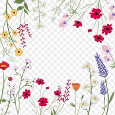 an image of flowers and leaves on a transparent background png clipart free for personal use