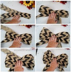 step by step instructions on how to make a chevron bow