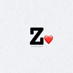 the letter z with a red heart in it's center on a white background