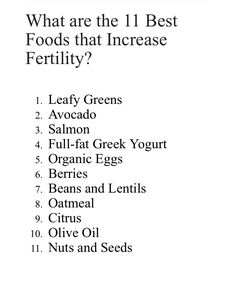 what are the 11 best foods that increase fertiity?