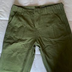 Madepants Size 32, Olive Color. Brand New, Never Worn, In Original Packaging. High Waist Green Bottoms With Welt Pockets, Green High-waisted Bottoms With Welt Pockets, Khaki High-waisted Pants With Patch Pockets, Green Straight Pants With Patch Pockets, Green Utility Bottoms With Welt Pockets, Green High Waist Pants With Welt Pockets, Green Straight Leg Pants With Patch Pockets, High Waist Green Pants With Welt Pockets, Green Wide Leg Work Pants With Patch Pockets