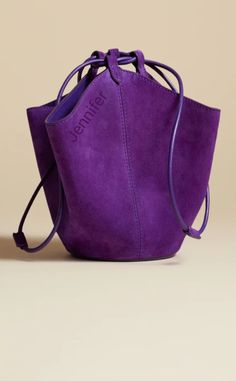 Ss 2024, Womens Designer Handbags, Drawstring Top, Lace Straps, Violet Purple, Purple Suede, Hobo Bag, Drawstring Bag