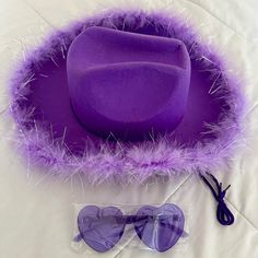 Nwot Hat With Feathered Brim Measures 15.25” X 12” X 5.5” & The Oversized Rimless Heart Shaped Sunglasses Have Uv400 Protection. Disney Minnie Mouse Ears, New Era 9twenty, Plaid Hats, Purple Hats, Shaped Sunglasses, Black Baseball Cap, Heart Shaped Sunglasses, Heart Sunglasses, Cowgirl Hats