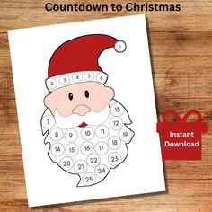 a printable christmas activity sheet for kids to practice numbers and counting with santa claus