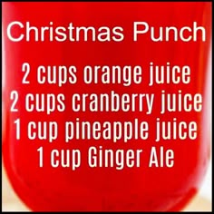 christmas punch recipe with orange juice and cranberry juice