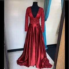 Reposhing This Item I Purchased From @Styleuboutique. This Is Beautiful And I Bought It As Part Of An Elaborate Costume But Never Wore It. Long Sleeved Gown, Sleeved Gown, Long Sleeve Gown, Red Purple, Lady In Red, Color Purple, Prom Dresses, Prom, Wine