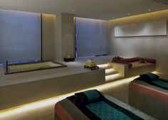 Spa area at Hotel Icon - Hong Kong Home Spa Room, Diy Spa Day, Spa Lighting, Spa Rooms, Spa Interior, Most Luxurious Hotels, Spa Day At Home