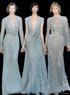 Monique Lhuillier Wedding Dress, 2012 Couture, Bling Ideas, Ellie Saab, Elie Saab Fall, Elie Saab Couture, Georges Hobeika, Blue Wedding Dresses