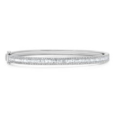 14KT White Gold Diamond Eloise Baguette Bangle – Anne Sisteron Formal White Gold Baguette Diamond Bracelet, Diamond Bangle With Baguette Diamonds For Anniversary, Formal Baguette Cut Bangle With Diamond Accents, Classic Bangle With Baguette Cut Diamond Accents, Formal White Gold Bangle With Baguette Cut, White Gold Baguette Cut Bangle For Formal Occasions, White Gold Baguette Diamond Bracelet For Anniversary, Fine Jewelry White Gold Bangle With Baguette Diamonds, White Gold Baguette Diamond Bracelet