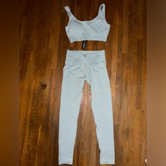 Brand New Fast Shipping With Tags Dm With Offers Fitted Light Blue Loungewear Sets, Light Blue Fitted Loungewear Sets, Fitted Light Blue Activewear For Loungewear, Light Blue Fitted Activewear For Loungewear, Fitted Blue Workout Sets, Blue Fitted Workout Sets, Fitted Blue Gym Sets, M Pants, Pant Jumpsuit