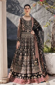 Emaan Adeel Nawabzadi Embroidered Organza Unstitched 3Pc Suit - MAANVI | Latest Pakistani Punjabi Suits Salwar Kameez Designer Wear Dupatta Border, Pakistani Suits Online, Heavy And Light, Unstitched Dress Material, Chiffon Collection, Embroidered Sleeves, Embroidered Dupatta, Silk Trousers, Eid Collection