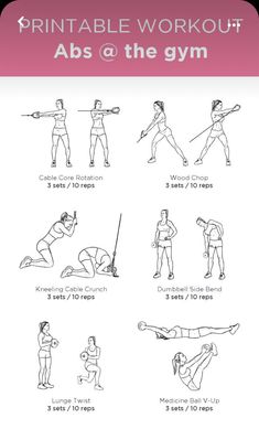 the printable workout poster shows how to do an abs and the gym exercises