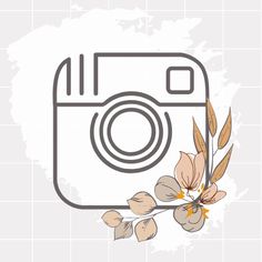 an image of a camera with flowers on it and the words instagram written below