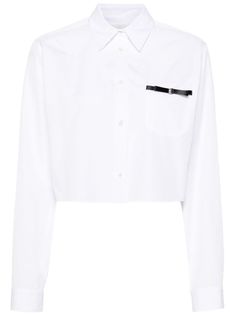 white cotton signature 4G motif bow detailing classic collar front button fastening long sleeves with buttoned cuffs chest patch pocket cropped straight hem Bow Shirt, Bow Shirts, Yoko London, City Dress, Cropped Shirt, Summer Beach Wear, Crop Shirt, Lady Dior, Shirt White