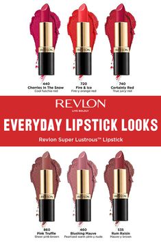 Revlon Mauvy Night Lipstick, Revlon Rose Velvet Lipstick, Revlon Blushing Mauve Lipstick, Revlon Lipstick Rose Velvet, Revlon Lustrous Lipstick, Lipstick Guide, Mauve Lipstick, Lip Shade, Revlon Lipstick