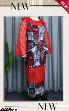 Red Casual Print Hollowed Out Patchwork O Neck One Step Skirt Dresses Red Long Sleeve Dress With Splicing, Fitted Red Splicing Dresses, Red Spliced Dress For Party, Red Summer Dress With Splicing Detail, Red Summer Dress With Splicing, African Attire, Dresses Online, Dress Skirt, Buy Now