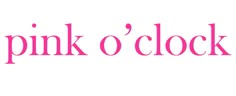 the pink o'clock logo is displayed on a white background