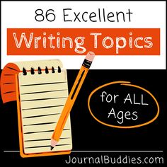 Look here! Writers of all ages will love using these 30 writing topics to get their creative juices flowing—and when you’re done, there are even more bonus writing prompts! Journal prompts are a fantastic way to keep your daily writing feeling fresh and fun. With a new topic to reflect on each day, you’ll never suffer from writer’s block. #TopicsForWriting #IdeasToWriteAbout #JournalBuddies