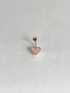 - 14g - 10mm bar - Surgical steel bar - Pink pearl heart charm Tiny Belly Piercing, Belly Ring Gold, Belly Jewelry Piercings, Bottom Belly Button Piercing, Heart Belly Button Piercing, Heart Belly Piercing, Belly Button Piercing Cute, Body Jewerly, Cute Belly Rings