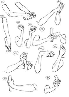 the hands and feet are drawn in black ink, with different positions for each hand