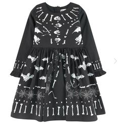 Printed 'Bones' Clara dress from Molo.  Melijoe brings you some Halloween inspiration for your kids' outfits! Available now at Melijoe.com - THE ultimate kids' fashion destination. Girl Closet, Halloween Boys, Fashion Kids