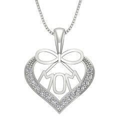 Natural Earth-mined Diamond Gold Jewelry. 100% Customer Satisfaction Guarantee or Money Back. Free Shipping with in USA. Heart MOM Necklace Accented With Diamond.Everyday can be Mother's day with this diamond heart mom necklace. Show your beloved mom just how much you love her with this sweet gesture that she is sure to adore.An open heart design is decorated with diamonds and spells mom off to the Center. Diamond Information: Diamond Pcs : 15 Pieces Diamond Carat : 0.20 Carats Diamond Shape : R Diamond Heart Necklace For Wedding And Mother's Day, White Cubic Zirconia Heart Necklace For Mother's Day, Engraved Diamond Jewelry For Mother's Day, Mother's Day Engraved Diamond Jewelry, Elegant Engraved Heart Necklace For Mother's Day, Formal Heart Cut Necklace For Mother's Day, Elegant Necklace With Diamond Accents For Mom, Diamond White Heart Pendant Necklace For Mother's Day, Diamond White Open Heart Necklace For Mother's Day