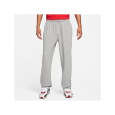 These cozy and stylish Men's Nike Sportswear Knit Open-Hem Drawstring Sweatpants are the perfect pick whether you're training or relaxing. Click on this MEN'S GUIDE to find the perfect fit and more! These cozy and stylish Men's Nike Sportswear Knit Open-Hem Drawstring Sweatpants are the perfect pick whether you're training or relaxing. Click on this MEN'S GUIDE to find the perfect fit and more! TECHNOLOGIES & FEATURES Drawstring elastic hem 2 side pockets Open hemFABRIC & CARE Cotton Machine was Nike Gray Joggers For Gym, Nike Cotton Sweats For Sports, Nike Gym Pants With Ribbed Waistband, Nike Sports Sweats With Elastic Waistband, Sports Sweats With Elastic Waistband, Nike Cotton Jogging Pants, Nike Gym Bottoms For Sports Season, Basic Sports Pants With Ribbed Waistband, Nike Sweats For Gym During Sports Season