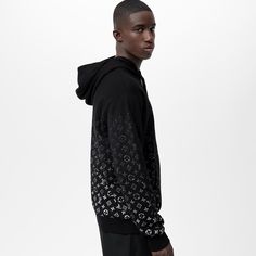 LOUIS VUITTON® - Monogram Gradient Hoodie - Noir Blanc Designer Black Hoodie For Winter, Luxury Sweatshirt With Drawstring Hood For Winter, Luxury Black Hoodie For Winter, Luxury Black Hoodie For Fall, Luxury Winter Hoodie With Ribbed Cuffs, Black Designer Hoodie For Streetwear, Designer Black Hoodie For Fall, Luxury Winter Hoodie Sweatshirt, Luxury Winter Hoodie