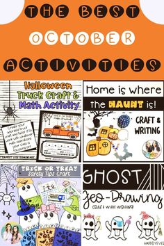 Make October a memorable month for your elementary students with these engaging craftivities that combine crafting and writing activities. From fall-themed projects to spooky math crafts, these Halloween activities will keep the whole class engaged and having fun! Pin now for a hauntingly good time in your classroom this season. Fall Classroom Decorations Ideas, Elementary Crafts, Halloween Safety Tips, Truck Crafts, Fall Classroom Decorations, Math Operations, Math Crafts