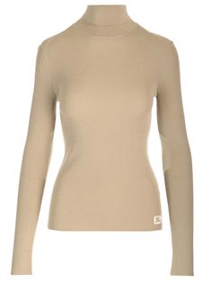 Burberry turtleneck sweater in ribbed wool blend with slim fit Elegant Ribbed Turtleneck Sweater, Classic Turtleneck Sweater With Ribbed Neckline, Elegant Long Sleeve Turtleneck With Ribbed Neckline, Elegant Fall Turtleneck With Ribbed Neckline, High Neck Turtleneck For Workwear, Elegant Ribbed Collar Turtleneck For Winter, Elegant Winter Turtleneck With Ribbed Collar, Elegant Ribbed Turtleneck For Winter, Elegant High-neck Turtleneck With Ribbed Collar