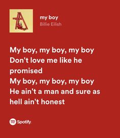 a red background with the words, my boy, my boy, my boy, i love me like he