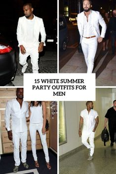 All White Cocktail Party Outfit Men, Men’s All White Party Outfit, All White Cocktail Party Outfit, All White Party Outfits Mens, Mens Party Wear, Men In White