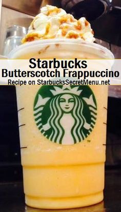 starbucks coffee with whipped cream and butterscotch frappuccino