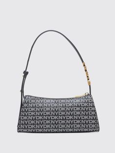 Shoulder Bag DKNY Woman color Black Black Shoulder Bag, Italian Fashion Designers, Patterned Fabric, Italian Fashion, Woman Colour, Shoulder Bag Women, Chain Strap, Top Handle, Bags Women