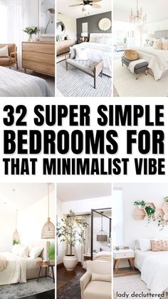 32 Super Simple Bedrooms for That Minimalist Vibe Minimum Bedroom Decor, Small Bed Decorating Ideas, Minimalist Boho Bedrooms Chic, Bedroom Inspirations Single Woman, Modern Boho Bedroom Amazon, Minimalist Master Bedrooms Decor Modern, Bedroom Decor Ideas For Women Simple, Minimalist Bed Styling, Scandinavian Bedroom Decor Inspiration