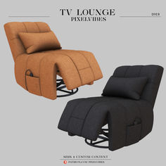 two recliners with the same color and size, one is black and one is brown