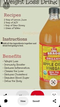 Apple Cider Vinegar Health Benefits, Apple Cider Vinegar Health, Vinegar Diet, Slim Down Drink, Apple Cider Vinegar Drink, Resep Diet, Belly Fat Drinks