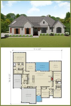 Discover the charm of this New American Ranch-style 4-bedroom, 1-story home, featuring an inviting open-concept living space and a private media room for ultimate relaxation. Perfect for modern living, this floor plan combines comfort and functionality, making it an ideal choice for families.