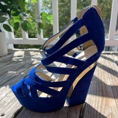 Braid Yup Blue Wedge Heels. Never Worn. Size 8.5 From Just Fab Blue Wedge Heels, Blue Wedges, Just Fab Shoes, Justfab Shoes, Wedge Heels, Shoes Women Heels, Shoes Heels, Color Blue, Wedges