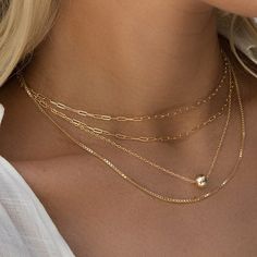 We make layering easy with this double chain Elle choker/short necklace. Super adjustable back, to be a short necklace or a choker. 14k gold filled, made to live in. 14 inches with an adjustable chain up to 16 inches. Second chain lays 4 links longer than the first chain to give the perfect layered look. Dainty Gold Necklace Layered, Dainty Choker Necklace, Dainty Initial Necklace, Necklace Layered, Gold Chains For Men, Dainty Gold Necklace, Ball Necklace, Gold Necklace Women, Gold Necklace Layered