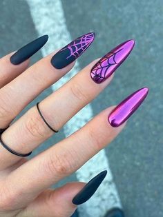 Fun Halloween Nails, Holloween Nails, Halloween Nails Easy, Unghie Nail Art, Witchy Nails, Nails Yellow, Halloween Acrylic Nails, Cute Halloween Nails, October Nails