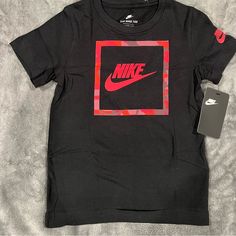 Brand New With Tag Nike Black T-shirt For Spring, Nike Tees, Kids Nike, Nike Shirts, Boy Tees, Nike Tops, Black Nikes, Kids Shirts, Shirts Tops