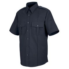 The Upgraded Security Shirt offers all the same quality features of our Basic Security Shirt with additional features, such as stitched down military creasestwo in front and three in backand two hex style pockets with hook and loop closure on scalloped flaps with a decorative button. Size: XL (Tall). Color: Blue. Gender: male. Age Group: adult. Security Uniforms, Security Shirt, Mens Work Shirts, Color Combinations For Clothes, Red Kap, Navy Outfit, Uniform Shirts, Work Uniforms, Wholesale Shirts