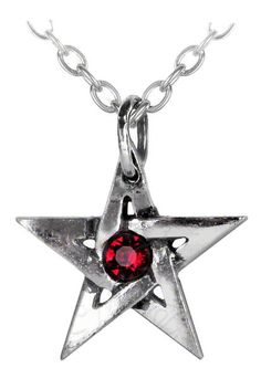 Crystal Pentagram Pendant Gothic Silver Jewelry With Star Charm, Red Star-shaped Sterling Silver Jewelry, Red Star Shaped Sterling Silver Jewelry, Red Sterling Silver Star-shaped Jewelry, Magical Shield, Wiccan Necklace, Pentagram Necklace, Alchemy Gothic, Gothic Pendant