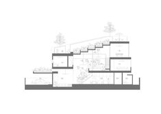 an architectural drawing of a house with stairs