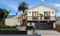 this is an artist's rendering of a two story house in the suburbs of los angeles